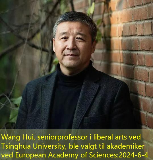 Wang Hui, seniorprofessor i liberal arts ved Tsinghua University, ble valgt til akademiker ved European Academy of Sciences